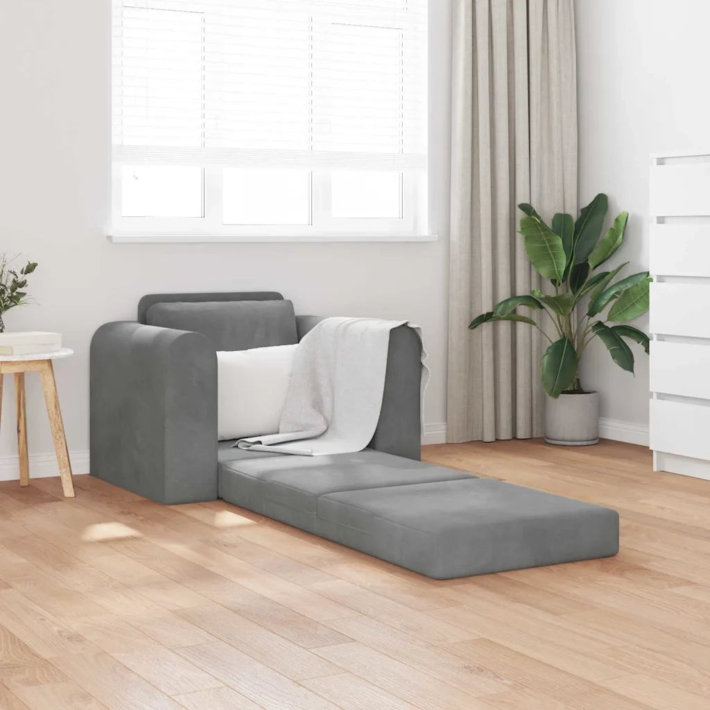 Divano letto-Sofa Letto-Daybed Grigio scuro 98 x 71 x 83 cm Velluto