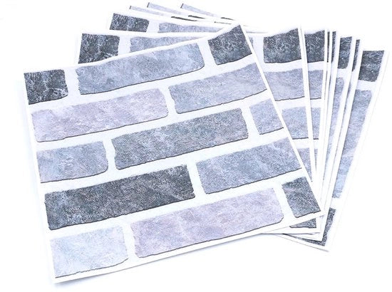 Decorazione per Parete PVC in Stile Mattoncino - Impermeabile e Rimovibile - 30x30cm - Decorazione per Muro per Cucina e Bagno - 8 Pezzi