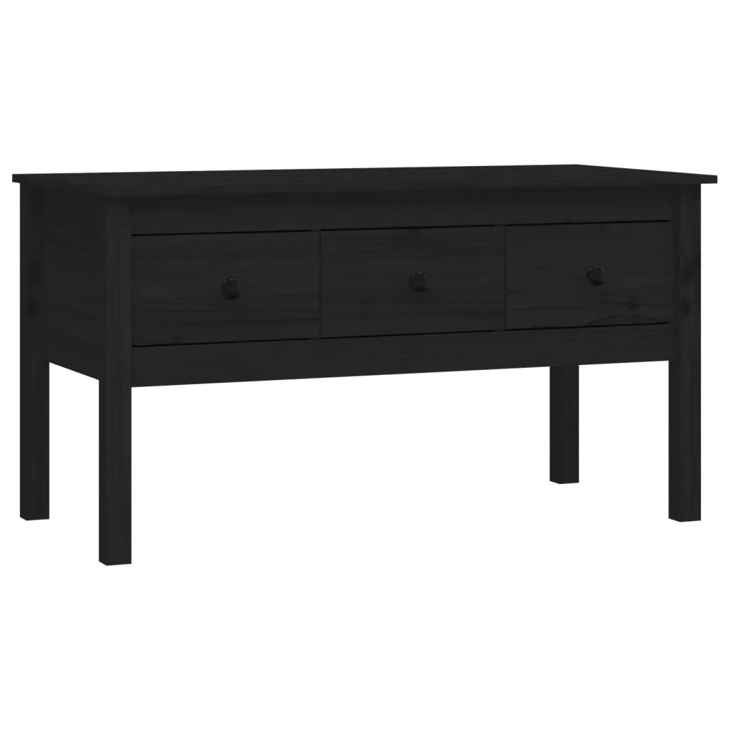 Tavolino da Salotto Nero 102x49x55 cm in Legno Massello di Pino cod mxl 27934