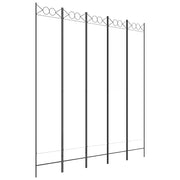 Divisorio a 5 Pannelli-Set di 5 pannelli Paravento Bianco 200x220 cm Tessuto