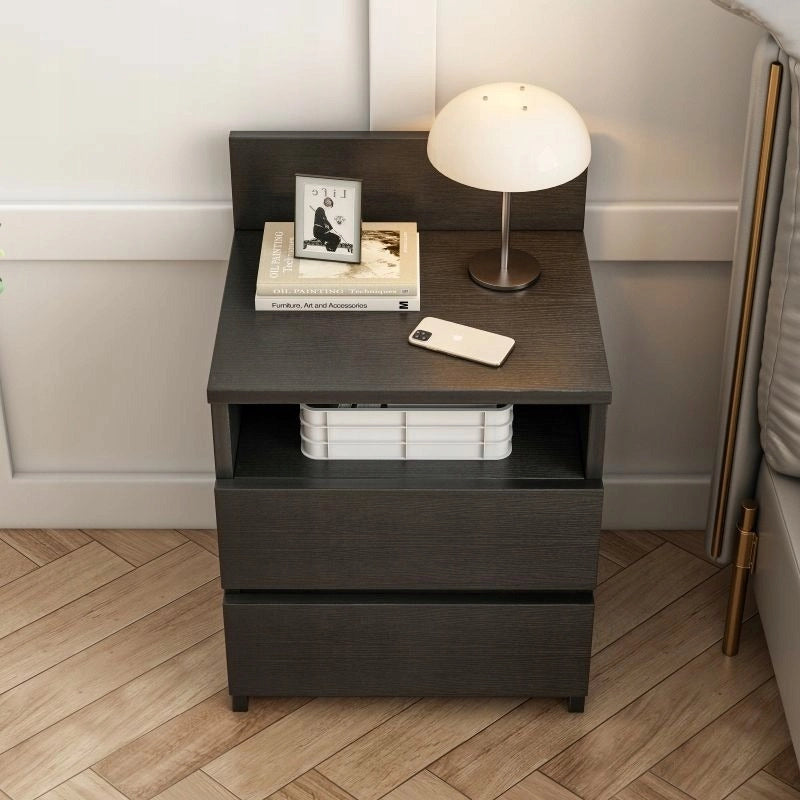 Comodino, tavolino e cassettiera da 40 cm, nero, stile loft, per camera da letto moderna