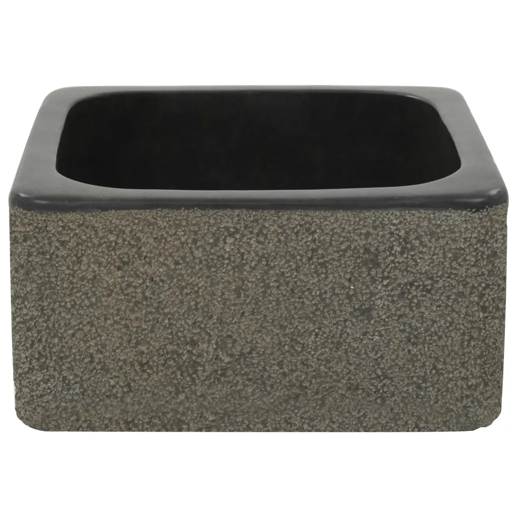 Lavandino 30x30x15 cm in Pietra di Fiume Nero cod mxl 54728