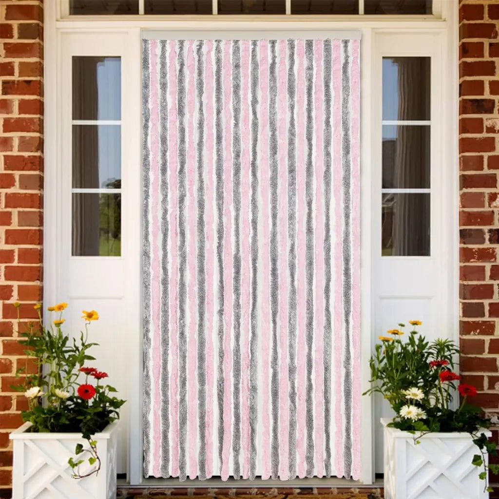 Tenda Antimosche Grigio Argento e Rosa 100x220 cm in Ciniglia CFW7988831