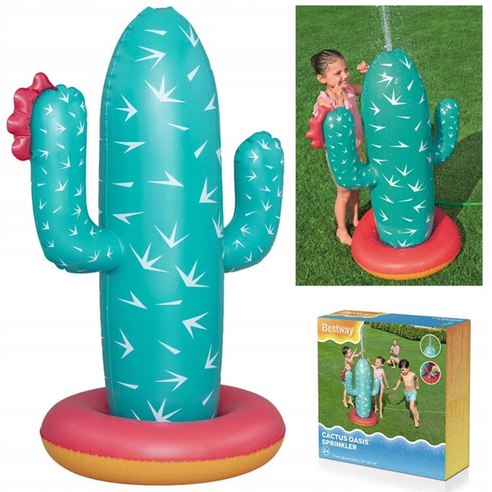 Trade Shop - Gioco Acquatico Gonfiabile Cactus Oasis Spruzza Acqua Per Bambini 74x56x104cm 52733 -