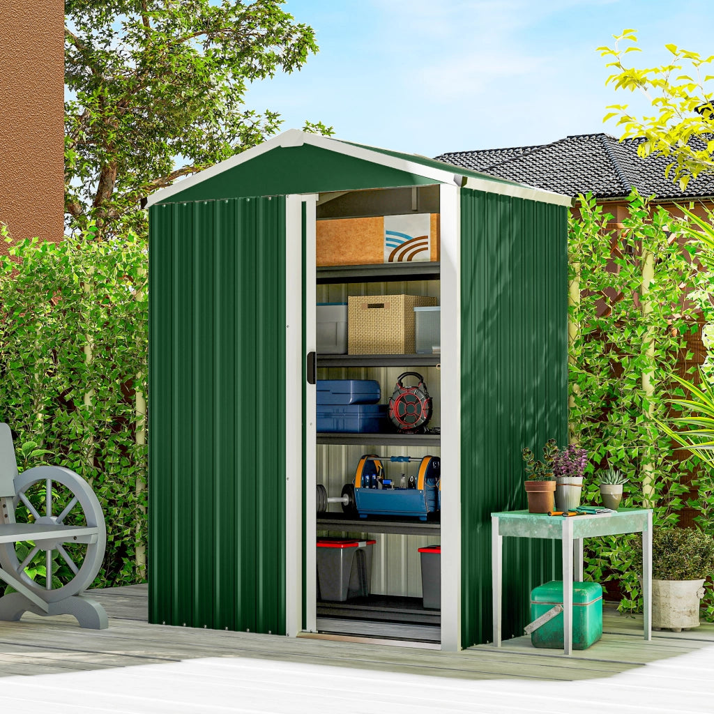 Casetta da Giardino in Acciaio ¨C zephmum ¨C Verde 136x87x179 cm
