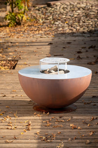 Barbecue a Legna Ø80x42 cm Tulipano in Acciaio Nero Alta Temperatura