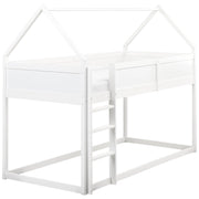 Letto a mezza altezza con rete a doghe 90 x 200 cm Struttura per bambini in legno di pino bianco