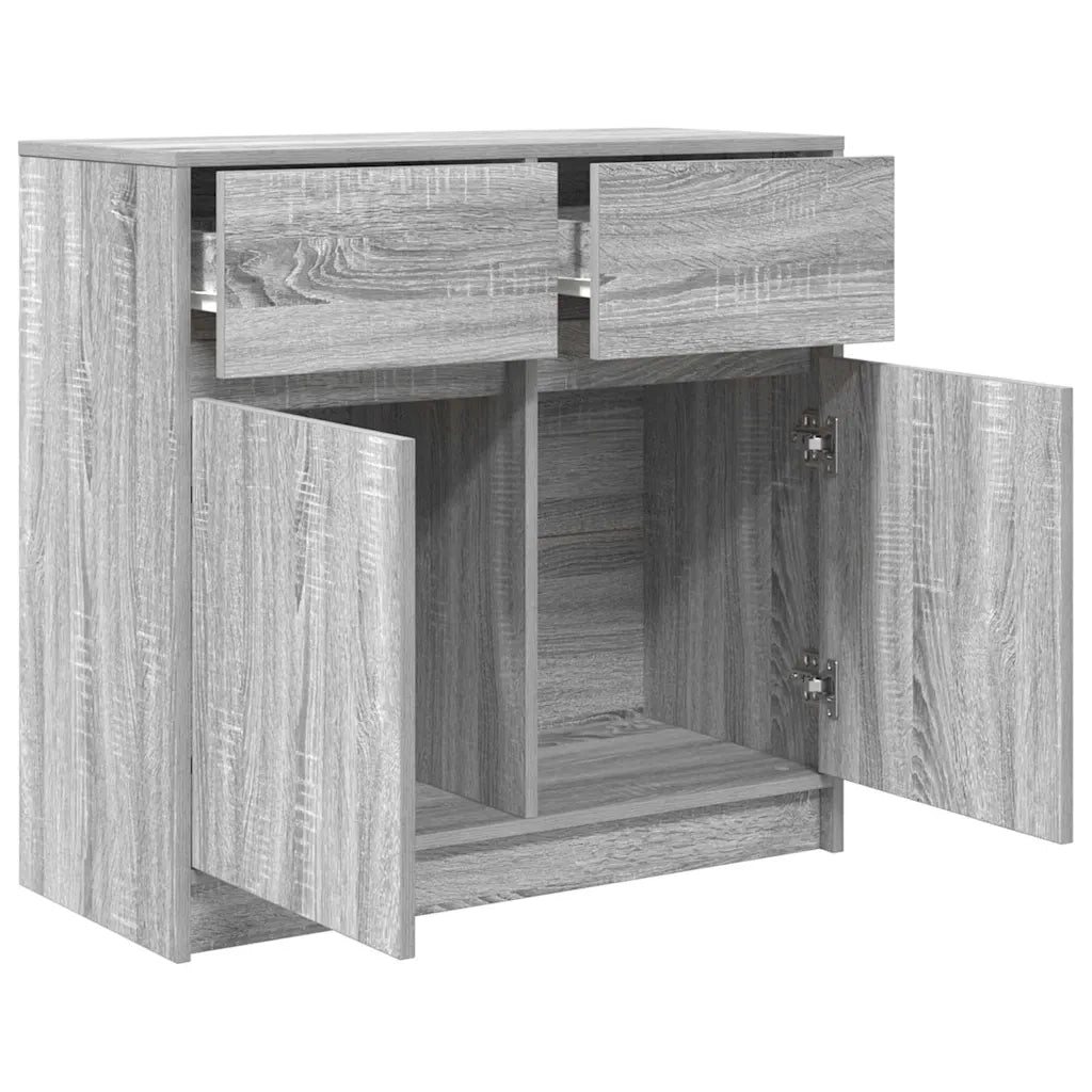 Credenza | Madia | Buffet da pranzo | Armadio da pranzo con Cassetto Grigio Sonoma 80x34x76 cm in Truciolato