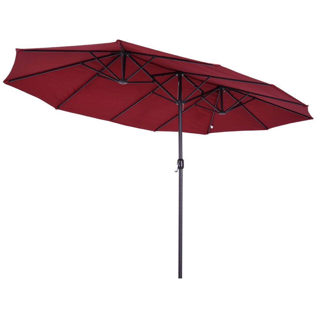 Ombrellone da giardino grande con manovella ¨C Minimal ¨C 455x265x238 cm rosso vino