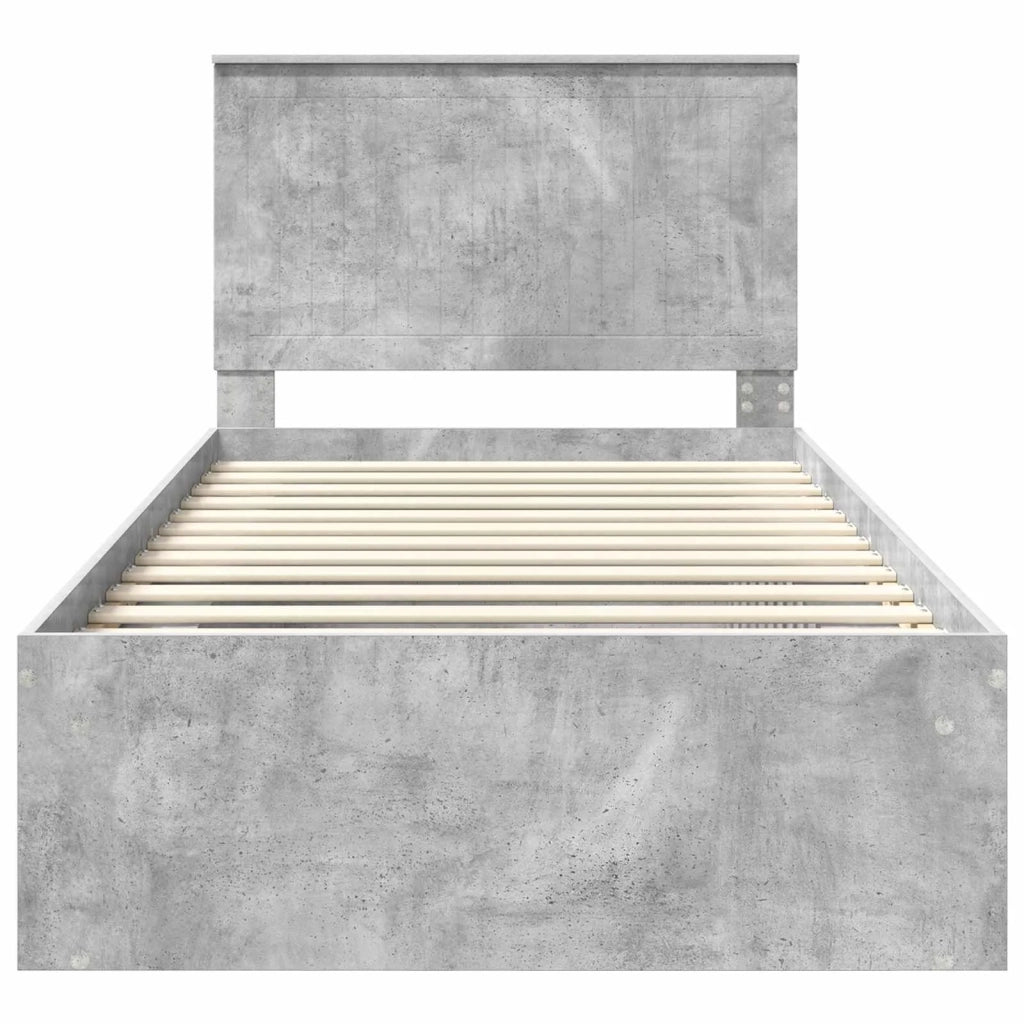 Struttura del letto Grigio Concretè 100 x 200 cm Pino massello