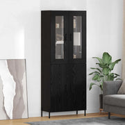 Credenza-Buffet-Armadio da cucina Rovere Nero 69,5 x 34 x 180 cm Legno multistrato 692992