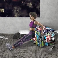Plyo Box 3 Altezze Jumping Box Antiscivolo per Casa e Palestra, 76x61x51cm, Multicolore