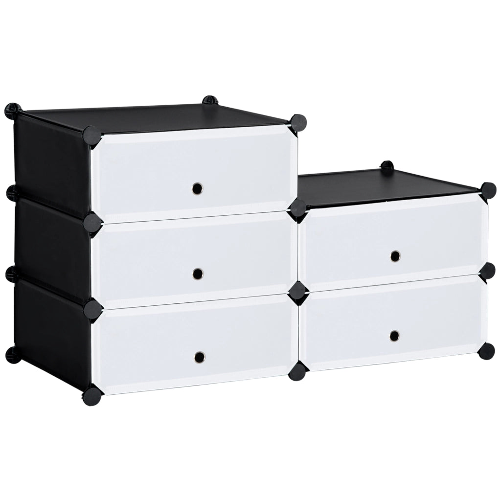 Scarpiera Modulare con Cassetti ¨C Zephmum ¨C Nero, Acciaio e Plastica, 49x36.5x108