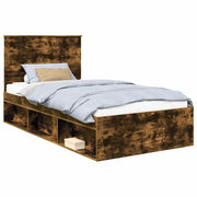 Letto singolo | Letto per adulti | Struttura del letto Rovere fum¨¦ 100 x 200 cm Pino massello