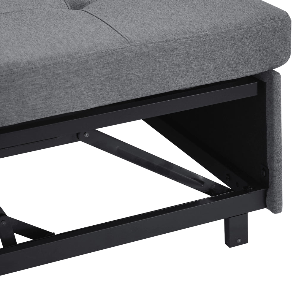 SOFÀ L-Forma Modulare Letto Estraibile 211x136x87 cm Grigio Lino