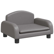 Cuccia per cani a forma di cesto comoda 50 x 40 x 30 cm in similpelle grigia 02_0042673