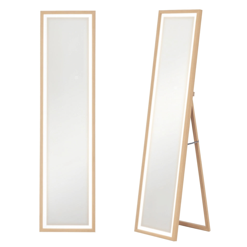 Specchio a Pieno Lunghezza con LED ¨C zephmum ¨C Rovere 40x160 cm