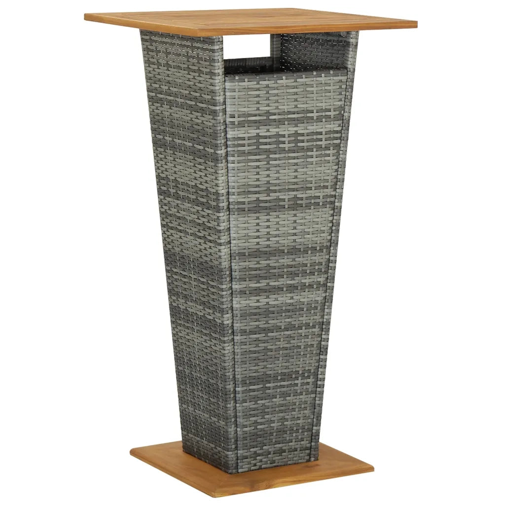 Set da Bar da Giardino 5 pz con Cuscini in Polyrattan Grigio 3064851