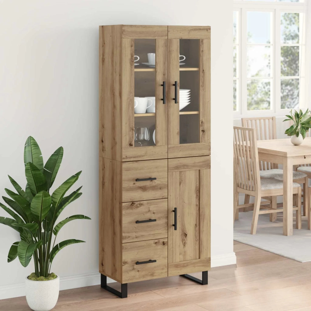 Credenza 2 pcs Rovere artigianale Legno multistrato 3415994