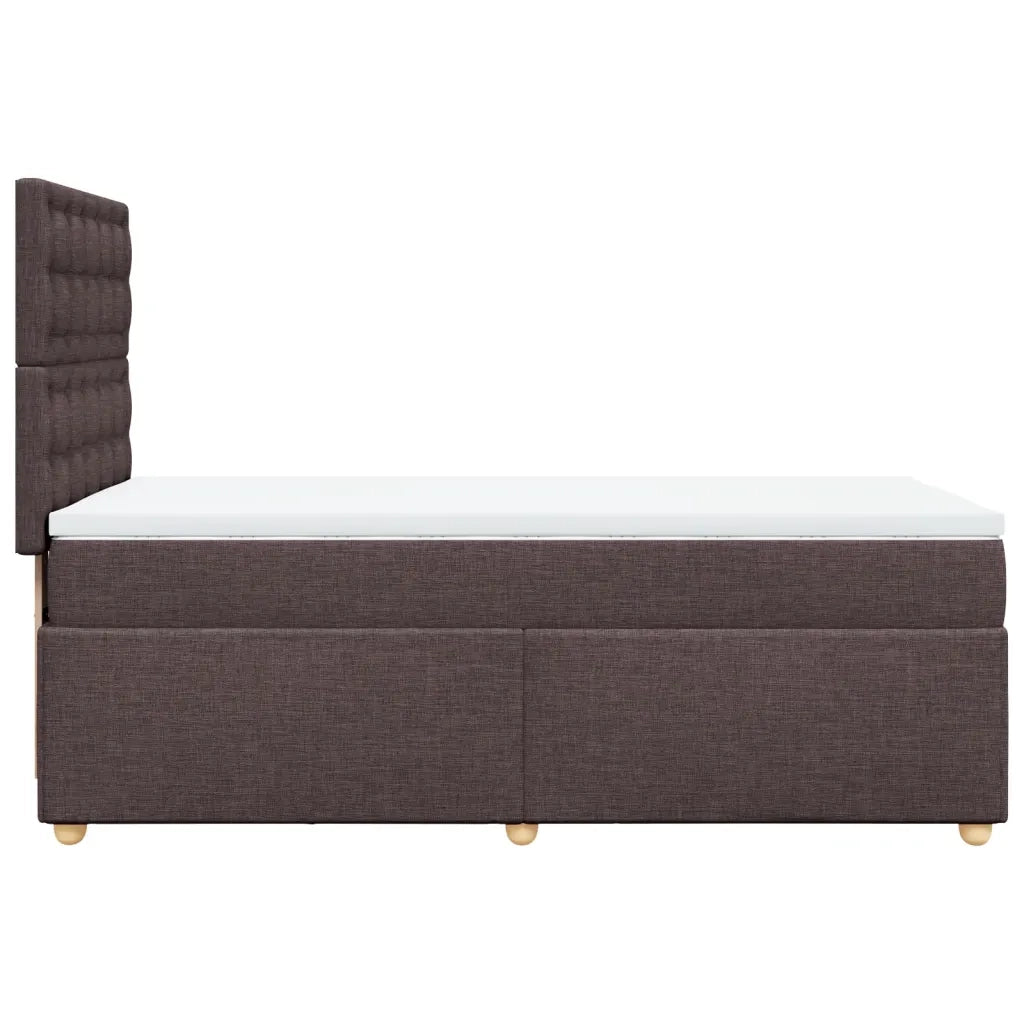 Giroletto a Molle con Materasso Marrone Scuro 90x200 cm Tessuto