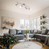 Spot Moderno Cup Metallo Nickel Satinato 4 Luci E14