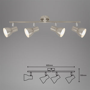 Spot Moderno Cup Metallo Nickel Satinato 4 Luci E14