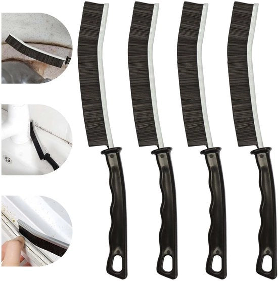 Set di spazzole per pulizia di docce - 4 pezzi - Spazzola multifunzionale per giunti - Spazzole dure - Pulizia efficiente - Per bagno/piastrelle