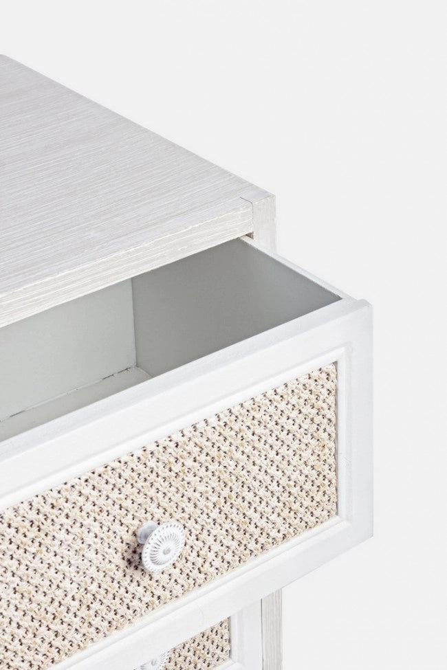 Cassettiera Legno Bianco Rustico da Interno - EVERETT