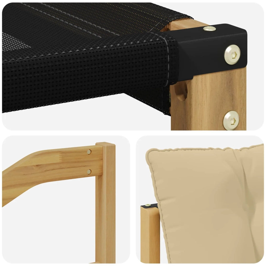 Set di divani da esterno-Sofa da giardino Legno di Acacia Massello e Textilene 493094