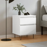 Comodino Bianco 40x35x50 cm in Legno Multistrato 830668