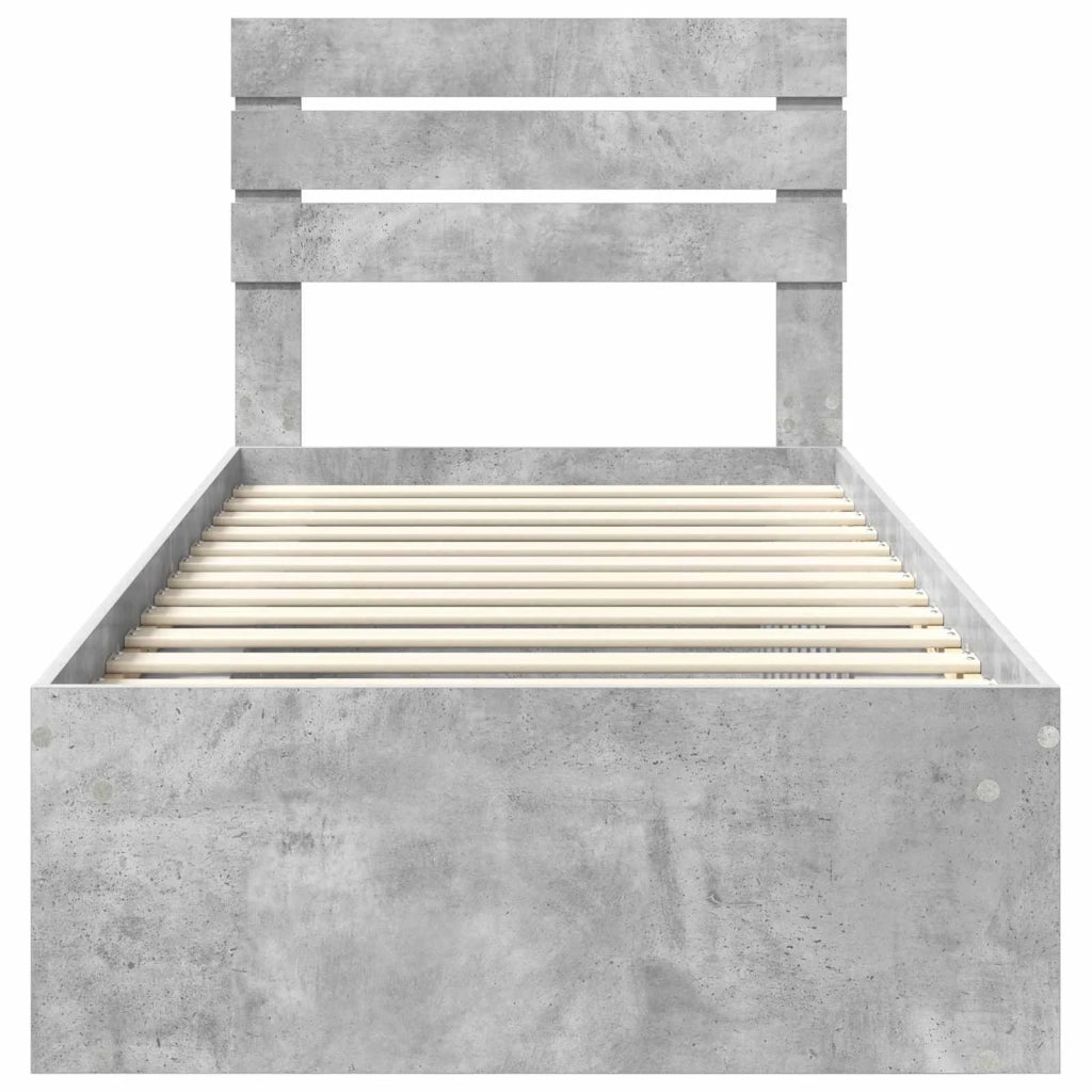 Struttura del letto Grigio Concretè 75 x 190 cm Pino massello 3411474