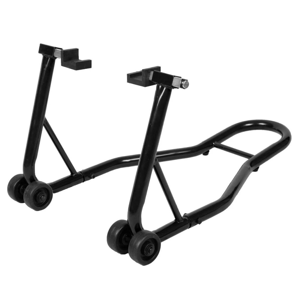 Supporto per officina moto con ruote 80 x 50 x 40 cm portatile con braccio regolabile design in acciaio nero 20_0013687