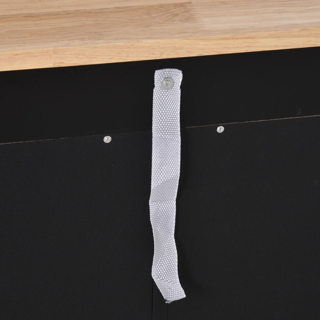Credenza soggiorno con ante, 2 cassetti e ripiani regolabili ¨C zephmum ¨C 68x40,3x85 cm nero e legno naturale