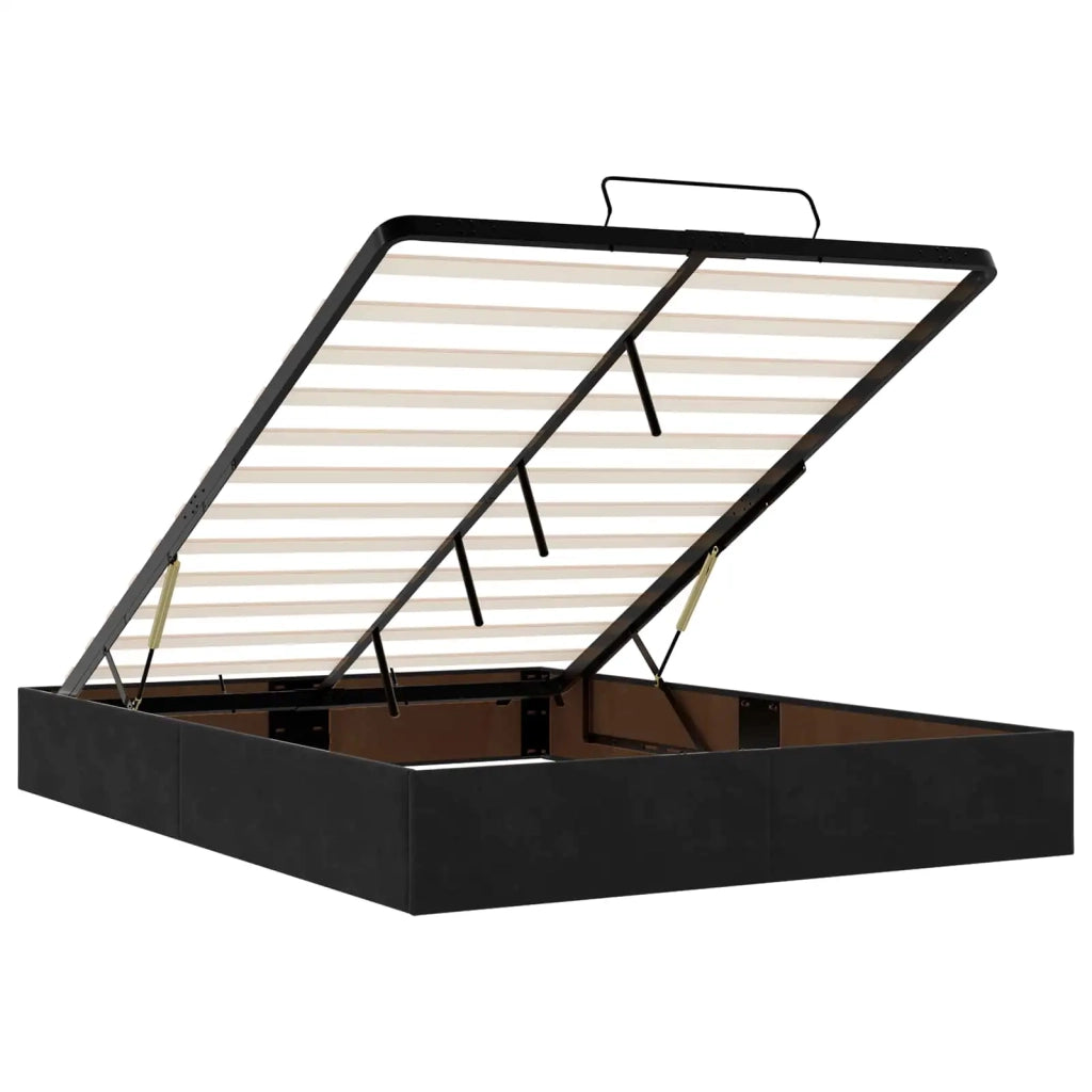 Letto ottomano con materasso Nero 160 x 200 cm Velluto 3457805
