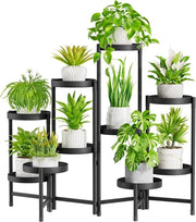 Pianta in legno, 10 livelli, supporto per piante, supporto per fiori, per interni ed esterni, gradini per piante, per interni, supporto per fiori, supporto per giardino, per balcone, per salotto (rond,