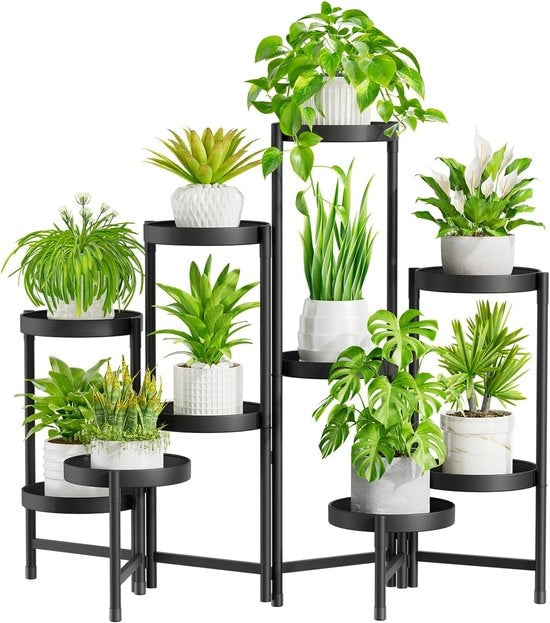 Pianta in legno, 10 livelli, supporto per piante, supporto per fiori, per interni ed esterni, gradini per piante, per interni, supporto per fiori, supporto per giardino, per balcone, per salotto (rond,