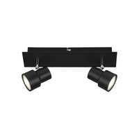 Spot Moderno Rock Metallo Nero 2 Luci Gu10 3000K