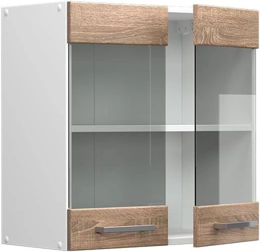 Mobile da cucina in vetro R-Line, Sonoma, 60 cm, per la libera combinazione all'interno di sistemi cucina modulari