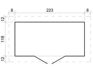 TIMBELA M310+M310G Casetta da Giardino CON PAVIMENTO TRATTATO - 2.6m2