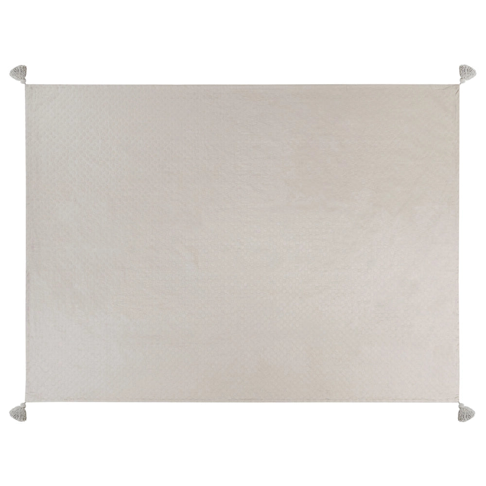 Copriletto in cotone tortora 150 x 200 cm con frange Decorativo Camera da letto