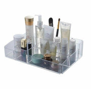 Trade Shop - Organizer Portatrucchi Cosmetici 10 Scomparti In Abs Trasparente 34x22x9cm 59065 -