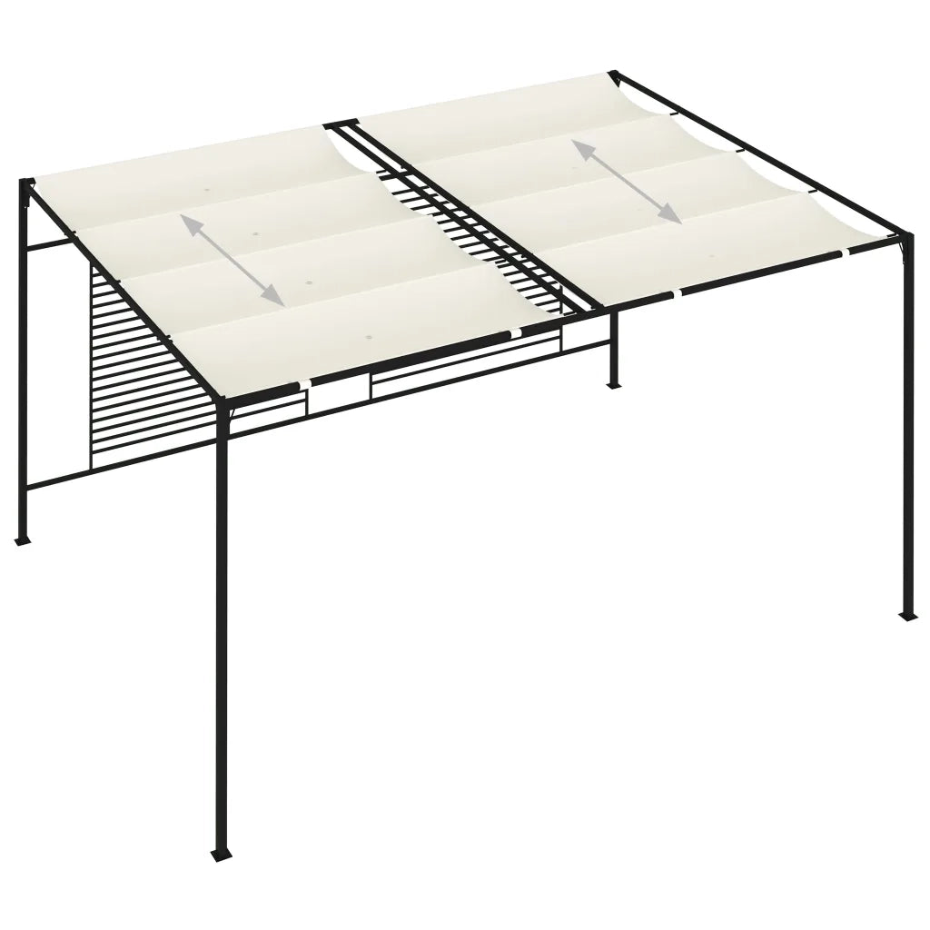 Gazebo con Tetto Retrattile 3x4x2,3 m Crema 180 g/mÂ²