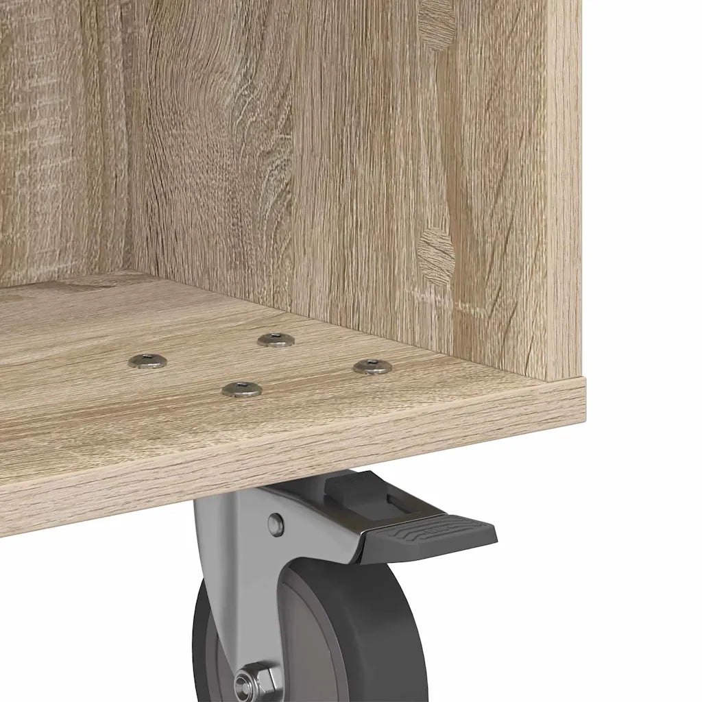 Tavolino con Ruote Rovere Sonoma 50,5 x 50 x 30 cm