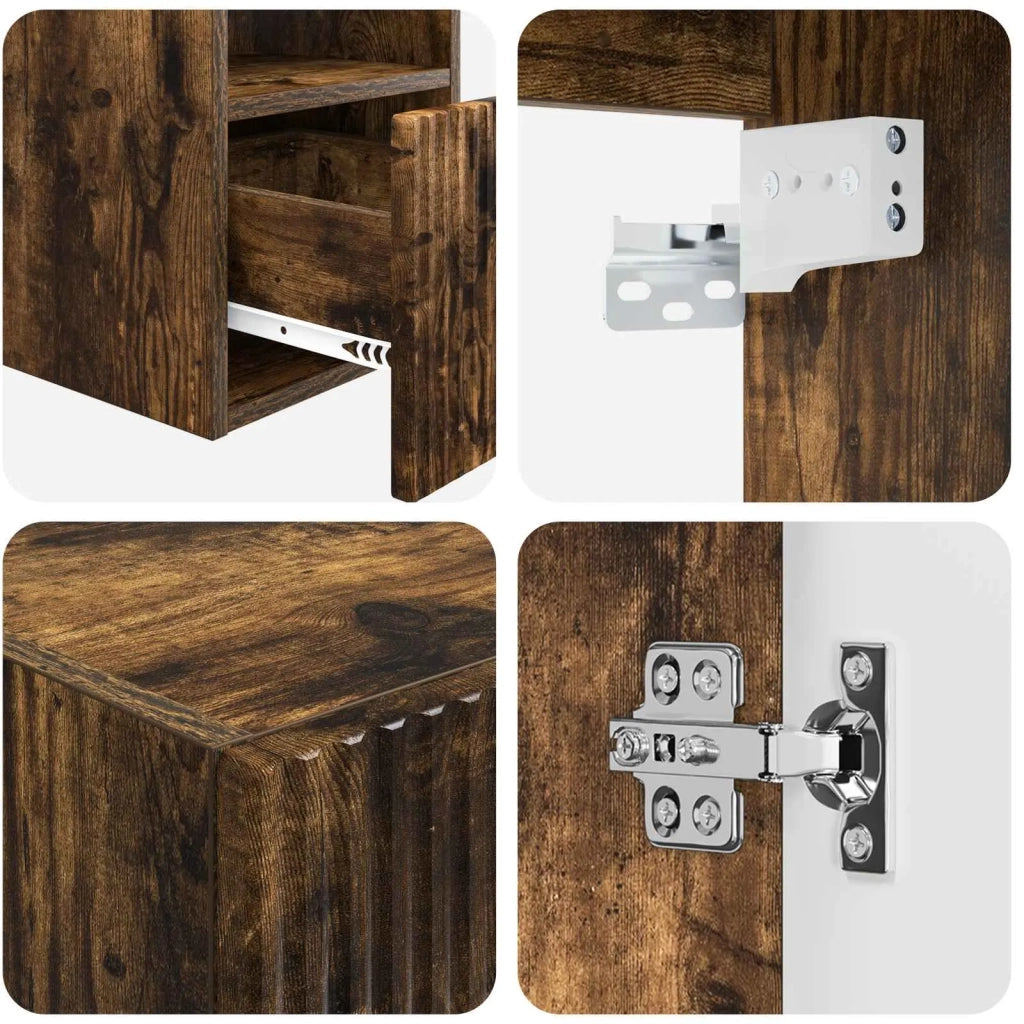 Set di mobili per il bagno 5 pz Rovere Fumo 33 x 34,5 x 100 cm 3405978