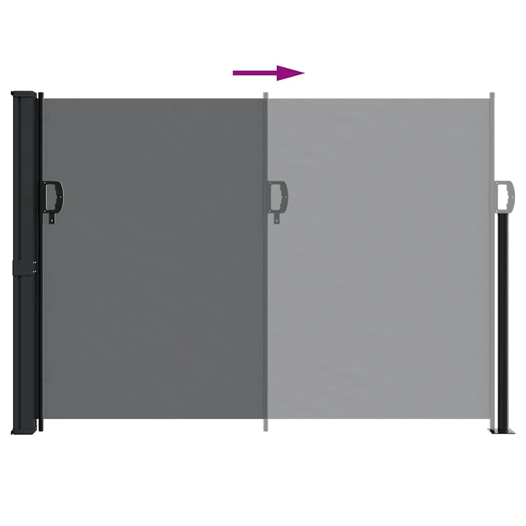 Tenda da Sole Laterale Retrattile-Tenda parasole per balcone per giardino Nera 140x600 cm 562251