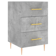 Comodino | Armadio da Notte | Mobiletto da notte Grigio Cemento 40x40x66 cm in Legno Multistrato