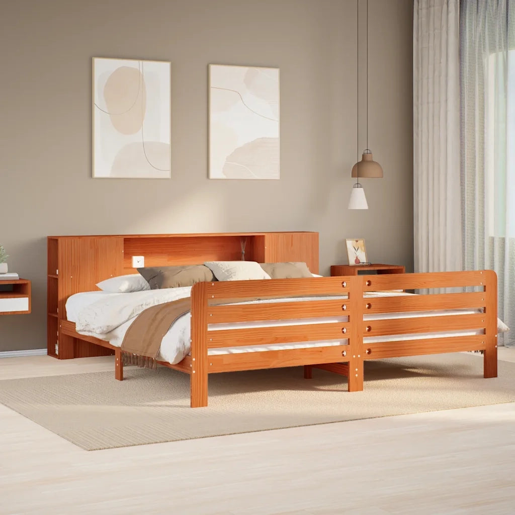 Giroletto senza Materasso Marrone Cera 180x200 cm Legno di Pino 3309889