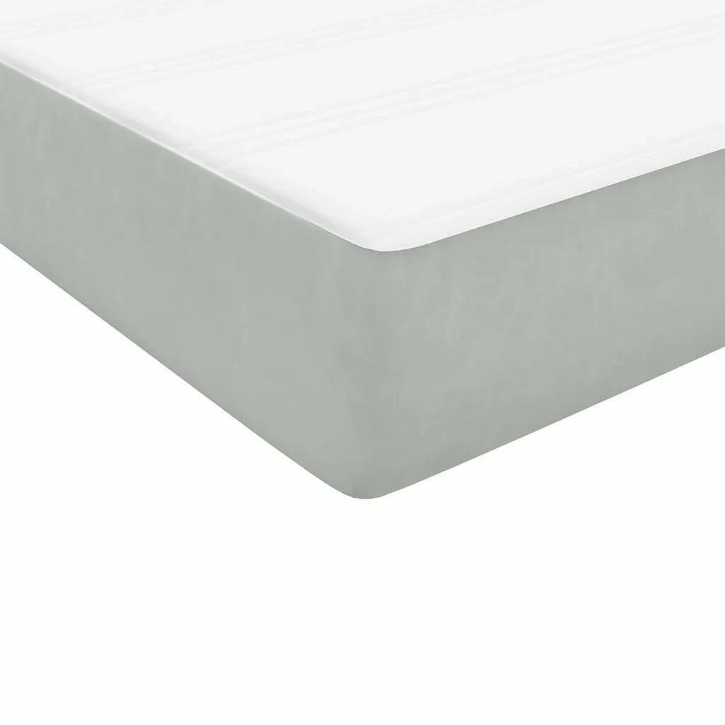 Letto a Molle con Materasso e LED Grigio Chiaro 160x210cm Velluto 3317079