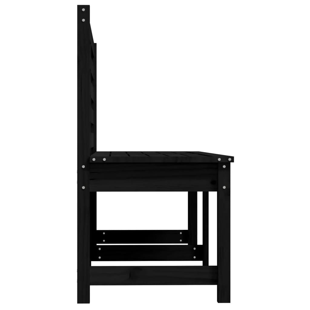 Panca da giardino mobili da esterno terrazza nera 157,5 cm legno di pino massiccio 02_0011753