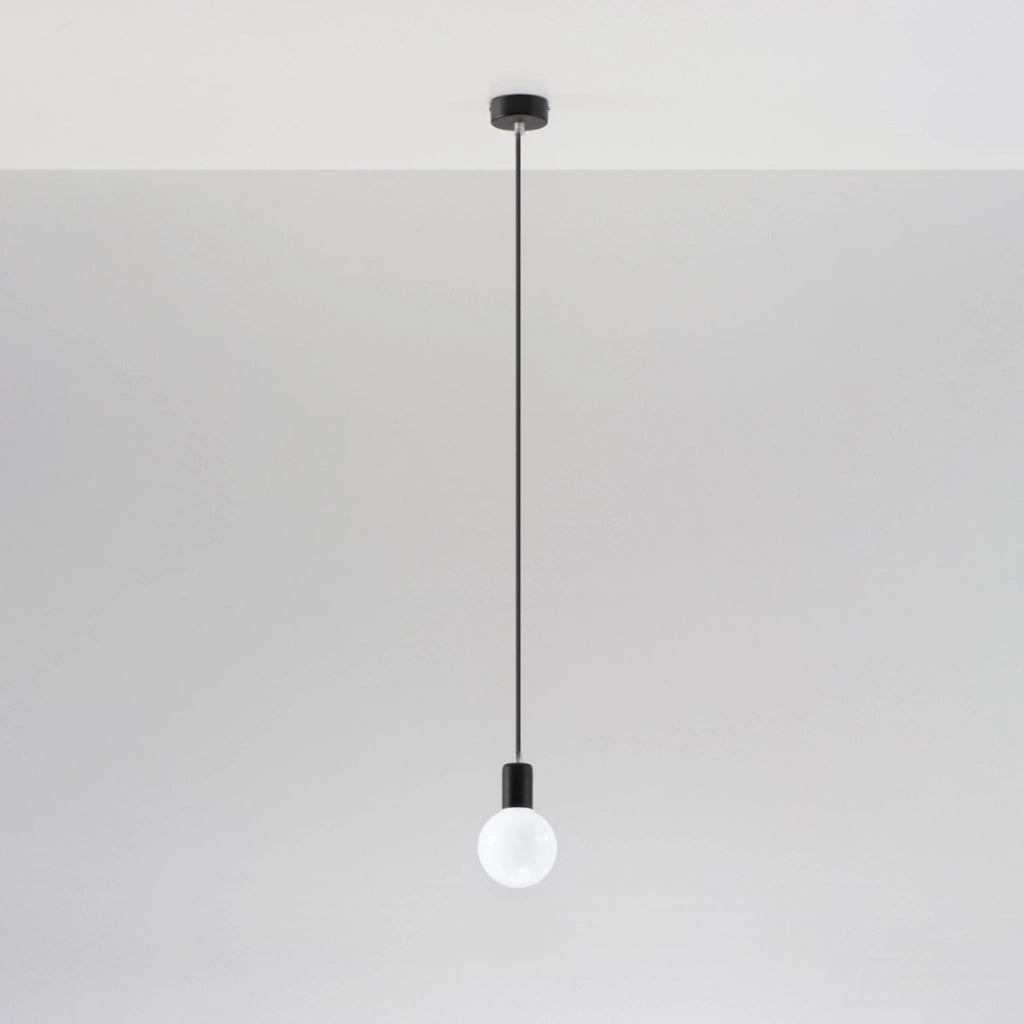 Lampada sospensione Nikolo nera metallo E27 Pure Lume